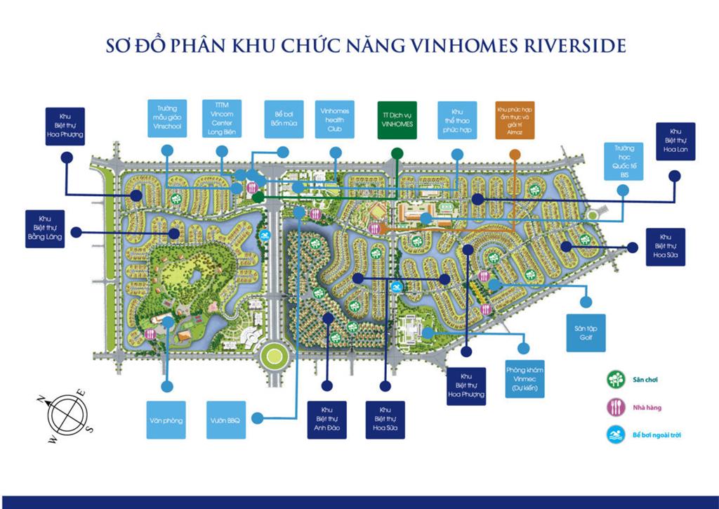 Phân khu chức năng biệt thự vinhomes riverside