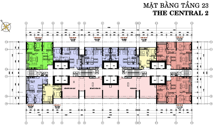 Mặt bằng The Central 2 tầng 23