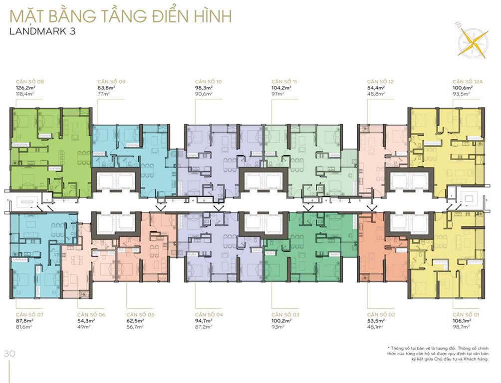 Mặt bằng tầng điển hình Landmark3-Vinhomes Central Park