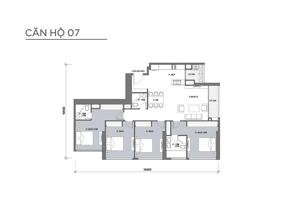 Căn 07 tòa Park 4, diện tích 146m2, thiết kế 4 phòng ngủ