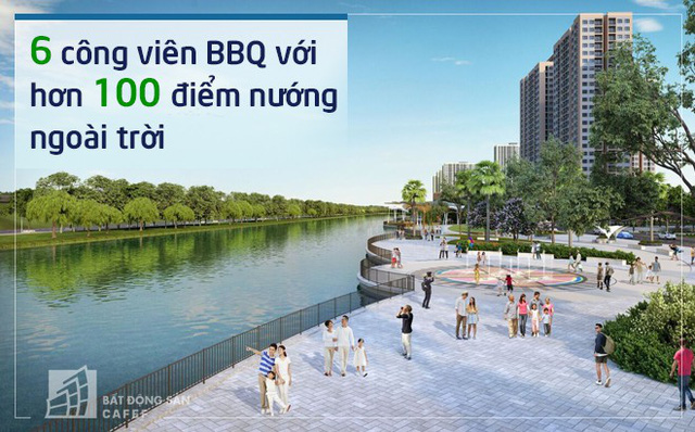 vincity ocean park với 6 công viên bbq, 100 điểm nướng ngoài trời